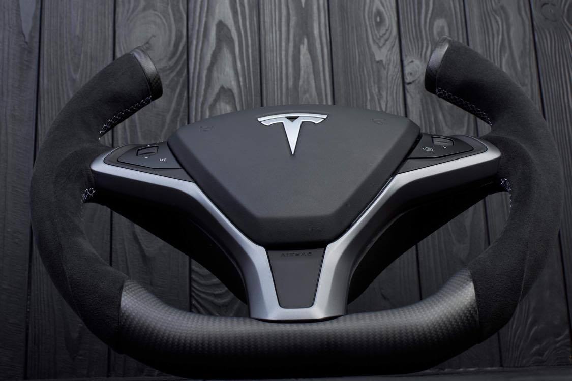 Steering wheel Tesla Model S/X Matte carbon fiber/Alcantara - Image 2