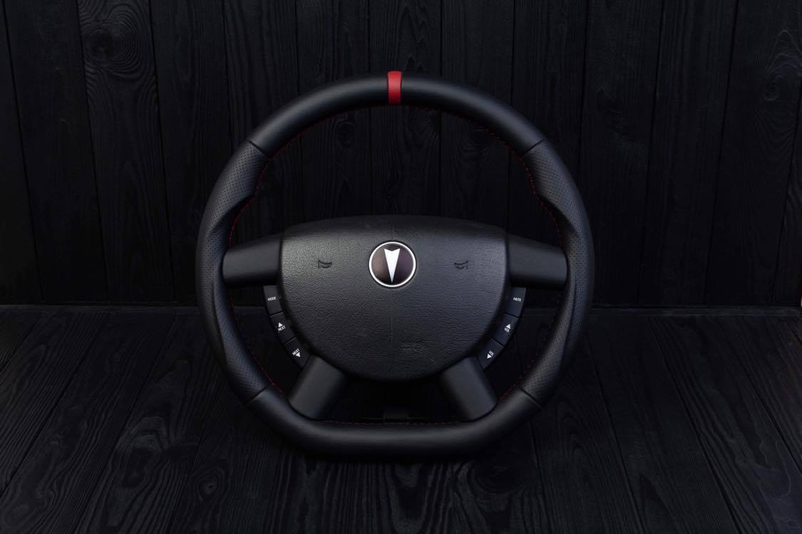 Steering wheel Pontiac GTO Perforated leather/Napa/Red stripe