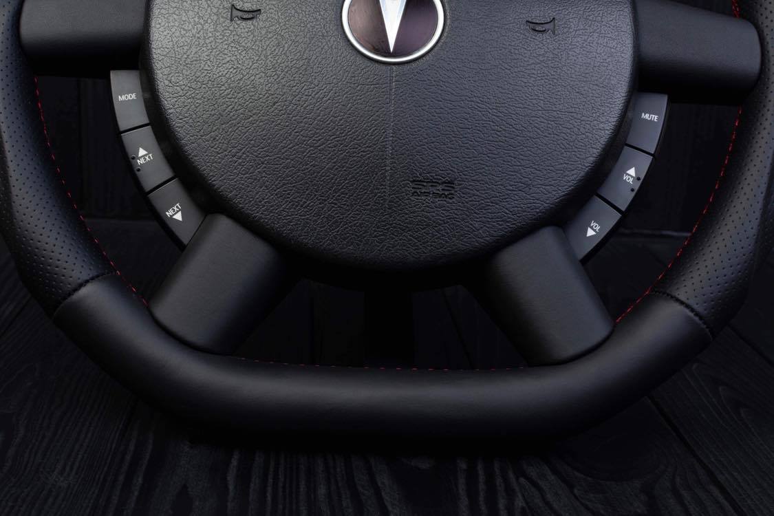 Steering wheel Pontiac GTO Perforated leather/Napa/Red stripe - Image 3