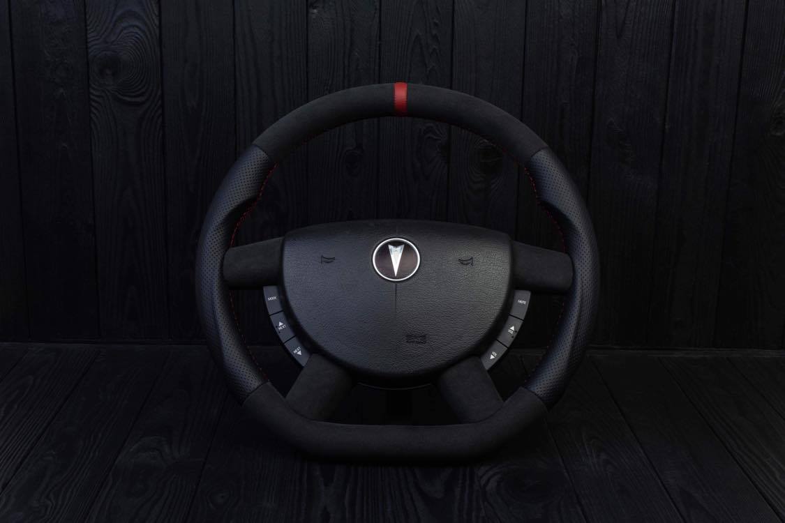 Steering wheel Pontiac GTO Perforated leather/Alcantara/Red stripe