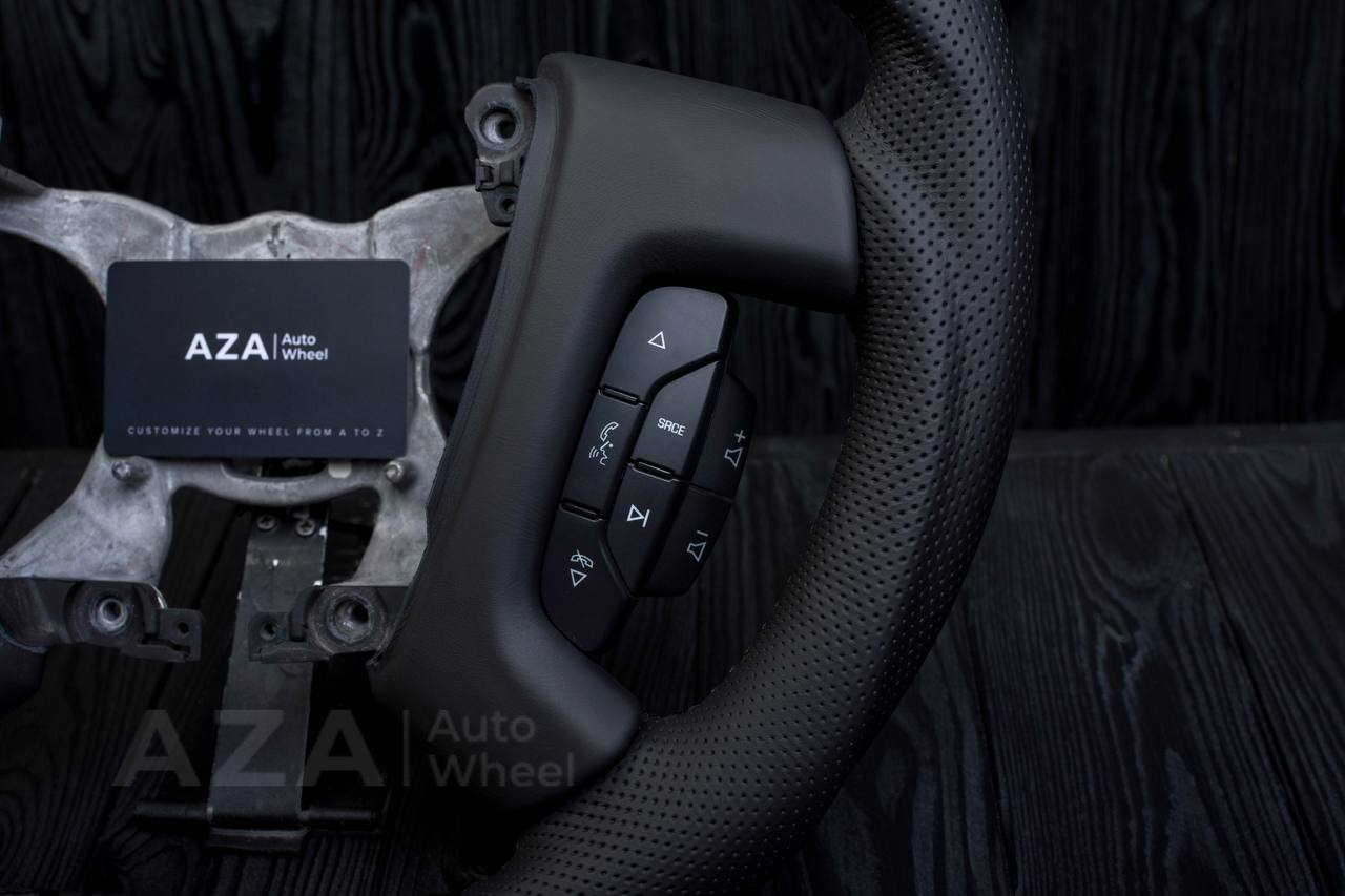 Steering wheel Hummer H2 2008-2010 Forged carbon fiber/Perforated leather/Red stripe (can be any colors per request) - Image 6