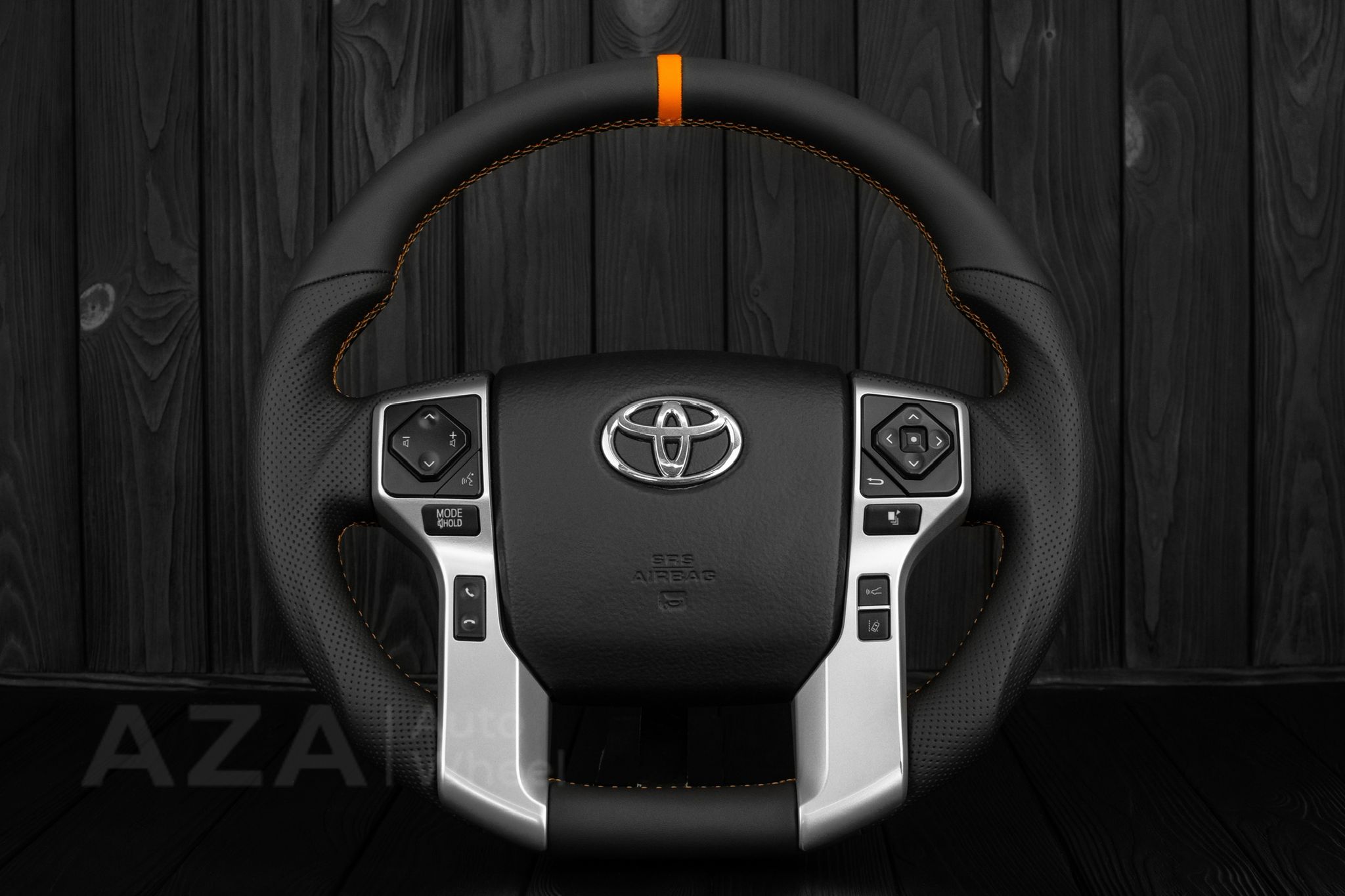 Steering wheel Toyota 4Runner/Tacoma/Tundra/Sequoia 2010+ Napa/Perforated leather/Orange stripe