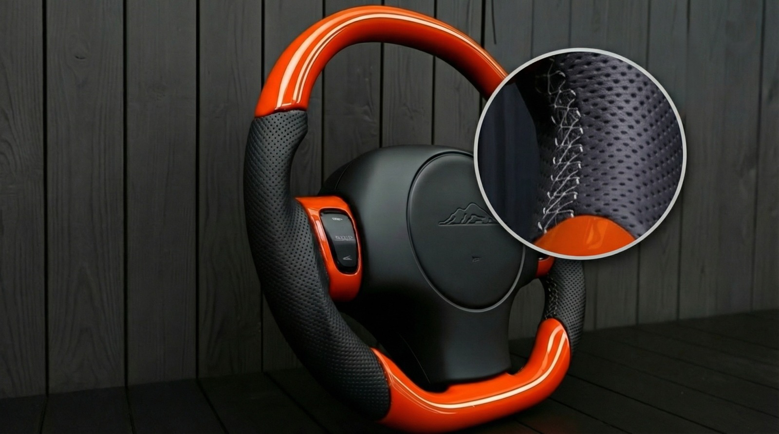 Steering wheel Plymouth/Chrysler Prowler Gloss orange/Perforated leather - Image 12