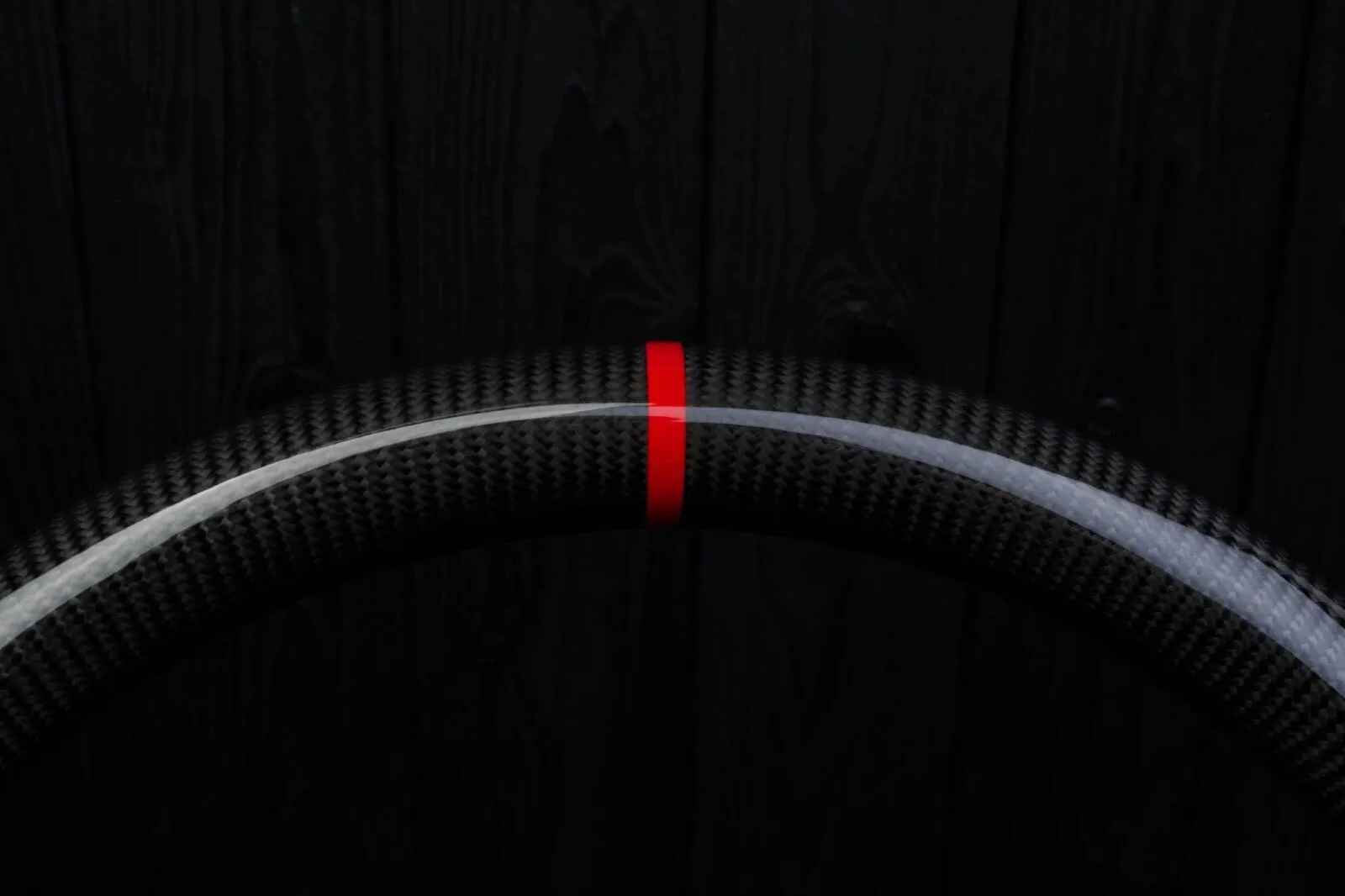 Steering wheel Corvette C5 Reduced diameter Carbon fiber/Perforated leather/Red stripe - Image 10