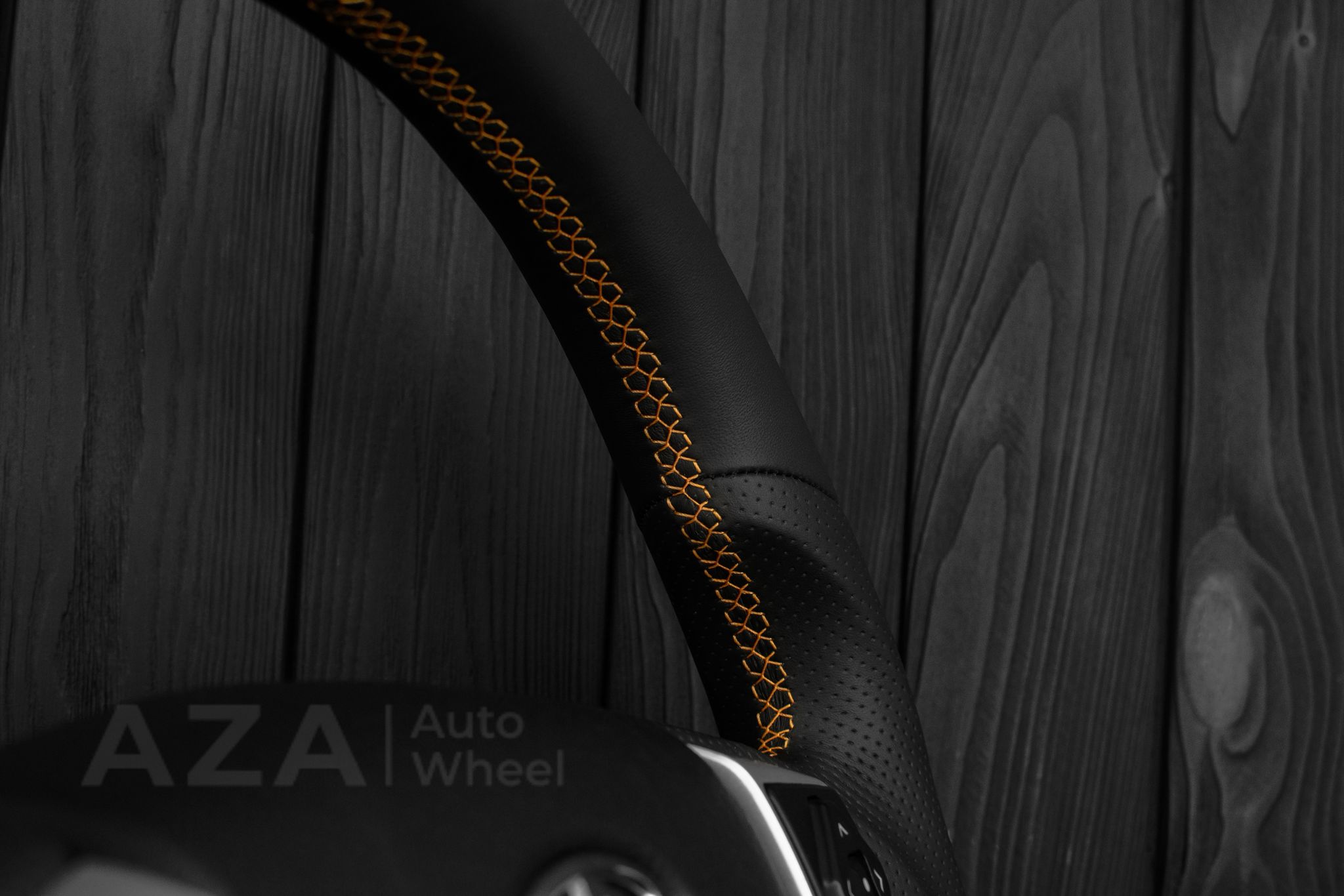 Steering wheel Toyota 4Runner/Tacoma/Tundra/Sequoia 2010+ Napa/Perforated leather/Orange stripe - Image 15
