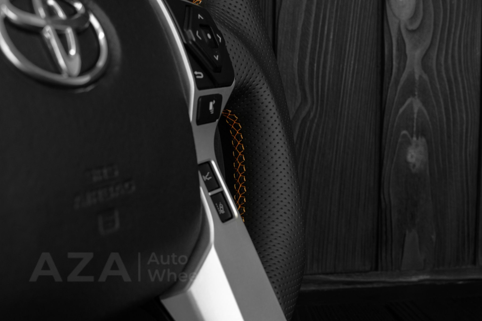 Steering wheel Toyota 4Runner/Tacoma/Tundra/Sequoia 2010+ Napa/Perforated leather/Orange stripe - Image 16