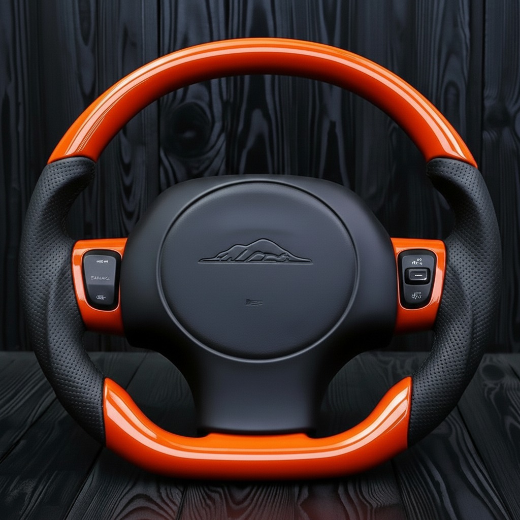 Steering wheel Plymouth/Chrysler Prowler Gloss orange/Perforated leather