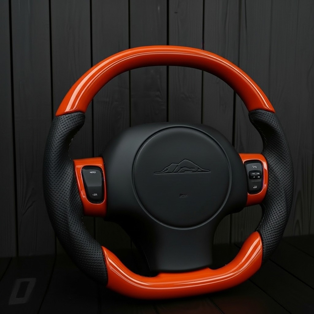 Steering wheel Plymouth/Chrysler Prowler Gloss orange/Perforated leather - Image 3
