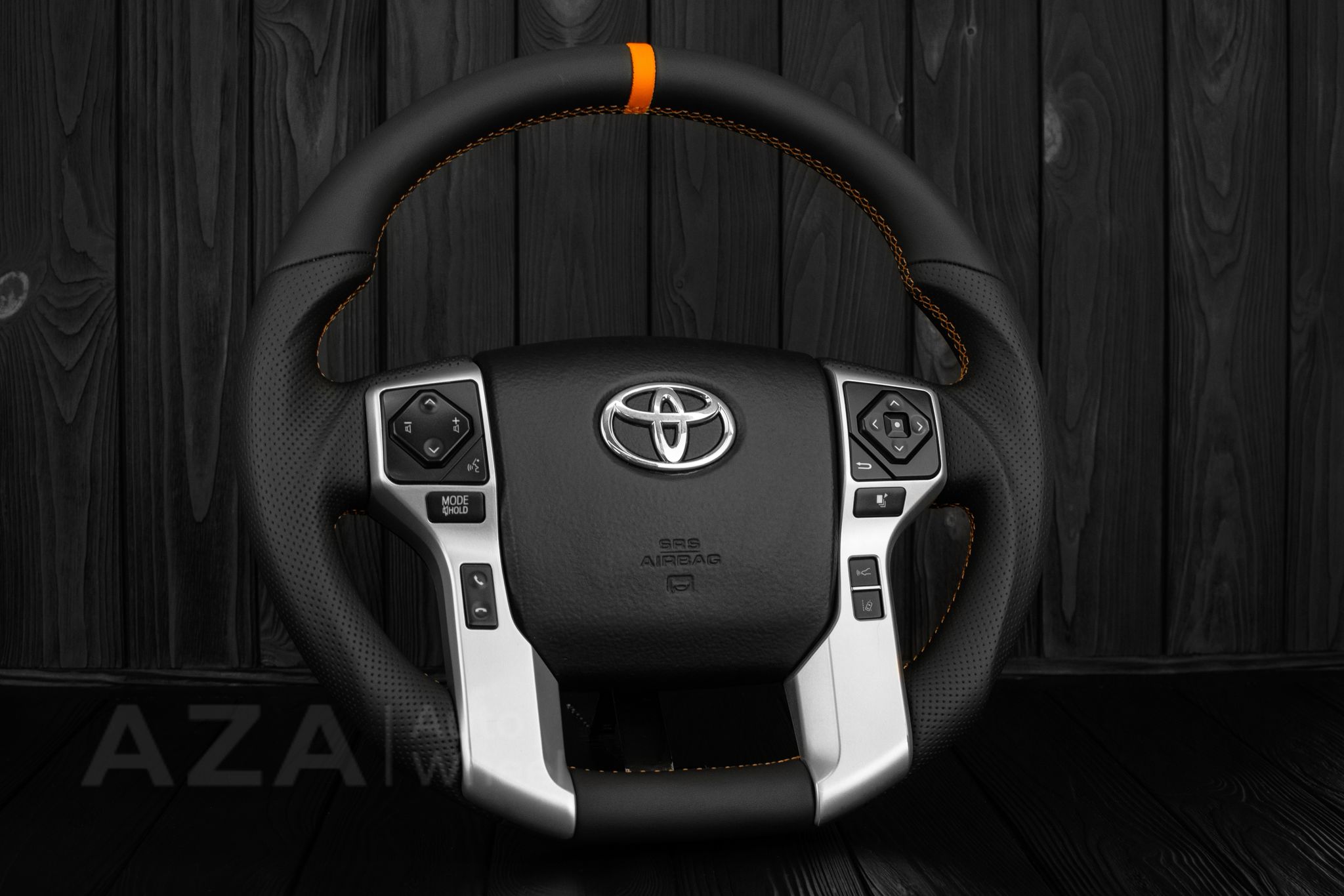 Steering wheel Toyota 4Runner/Tacoma/Tundra/Sequoia 2010+ Napa/Perforated leather/Orange stripe - Image 4
