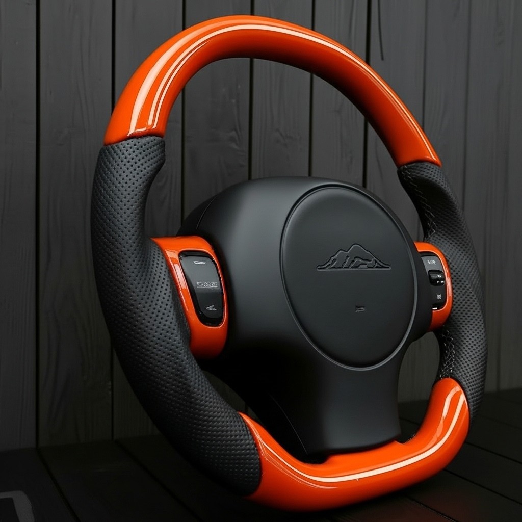 Steering wheel Plymouth/Chrysler Prowler Gloss orange/Perforated leather - Image 4
