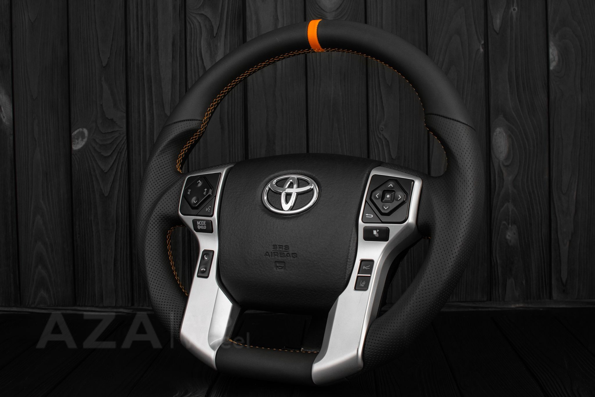 Steering wheel Toyota 4Runner/Tacoma/Tundra/Sequoia 2010+ Napa/Perforated leather/Orange stripe - Image 6