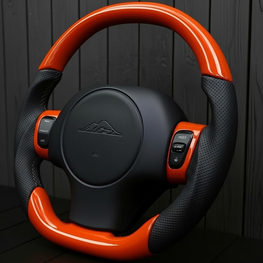 Steering wheel Plymouth/Chrysler Prowler Gloss orange/Perforated leather - Image 6
