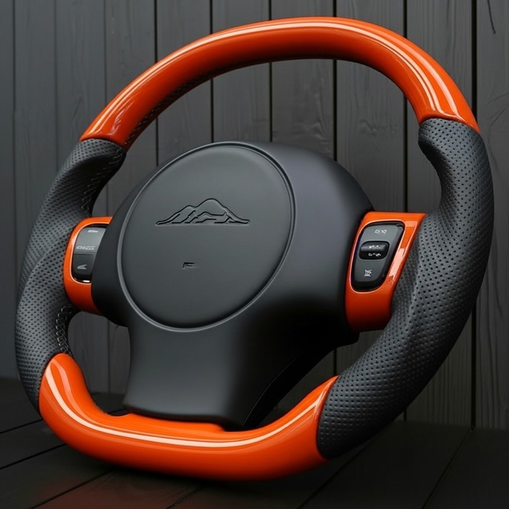Steering wheel Plymouth/Chrysler Prowler Gloss orange/Perforated leather - Image 7