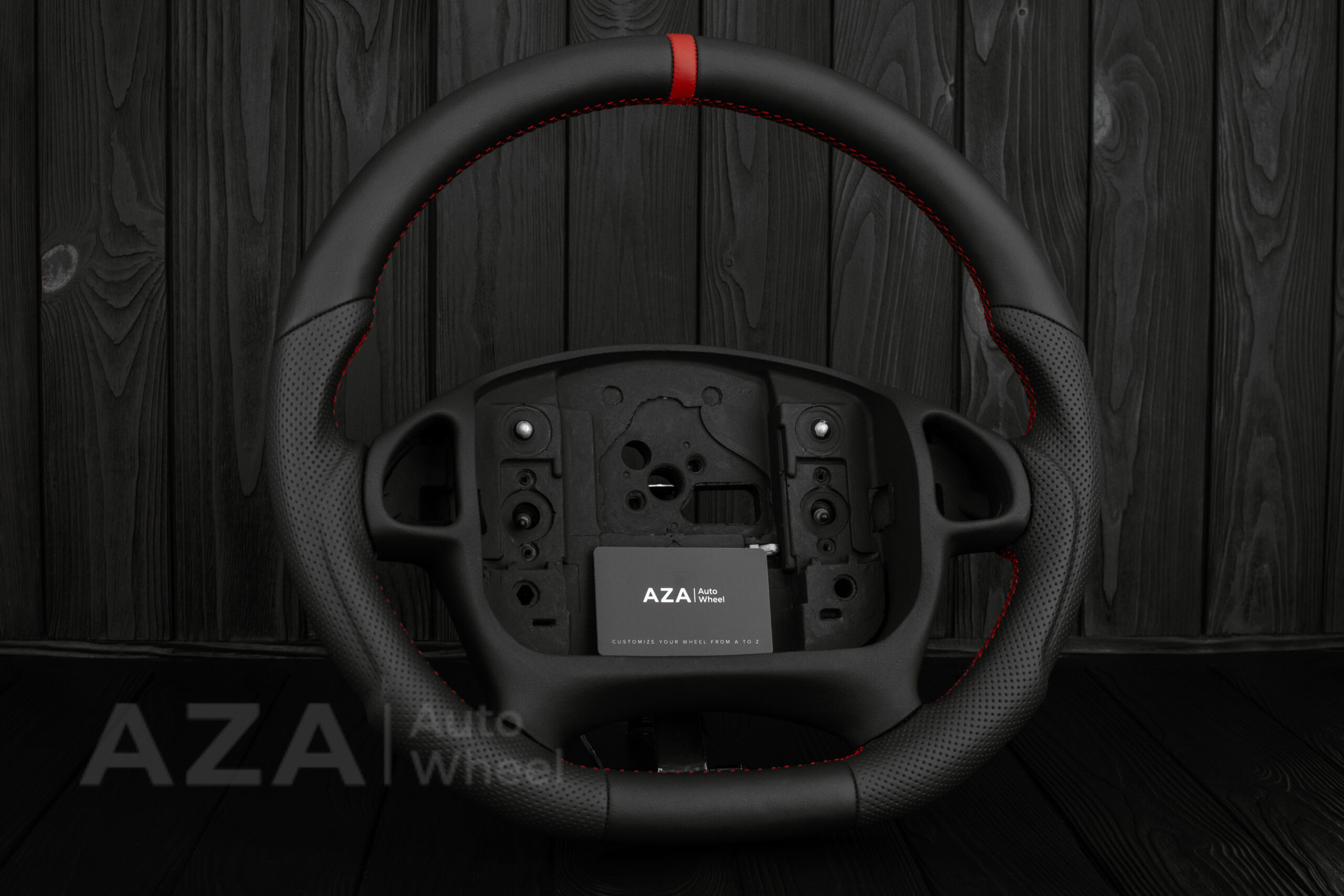 Steering wheel Chevrolet Camaro 2000-2002 (any color stripe and stitch) Napa/Perforated leather/Red stripe - Image 3