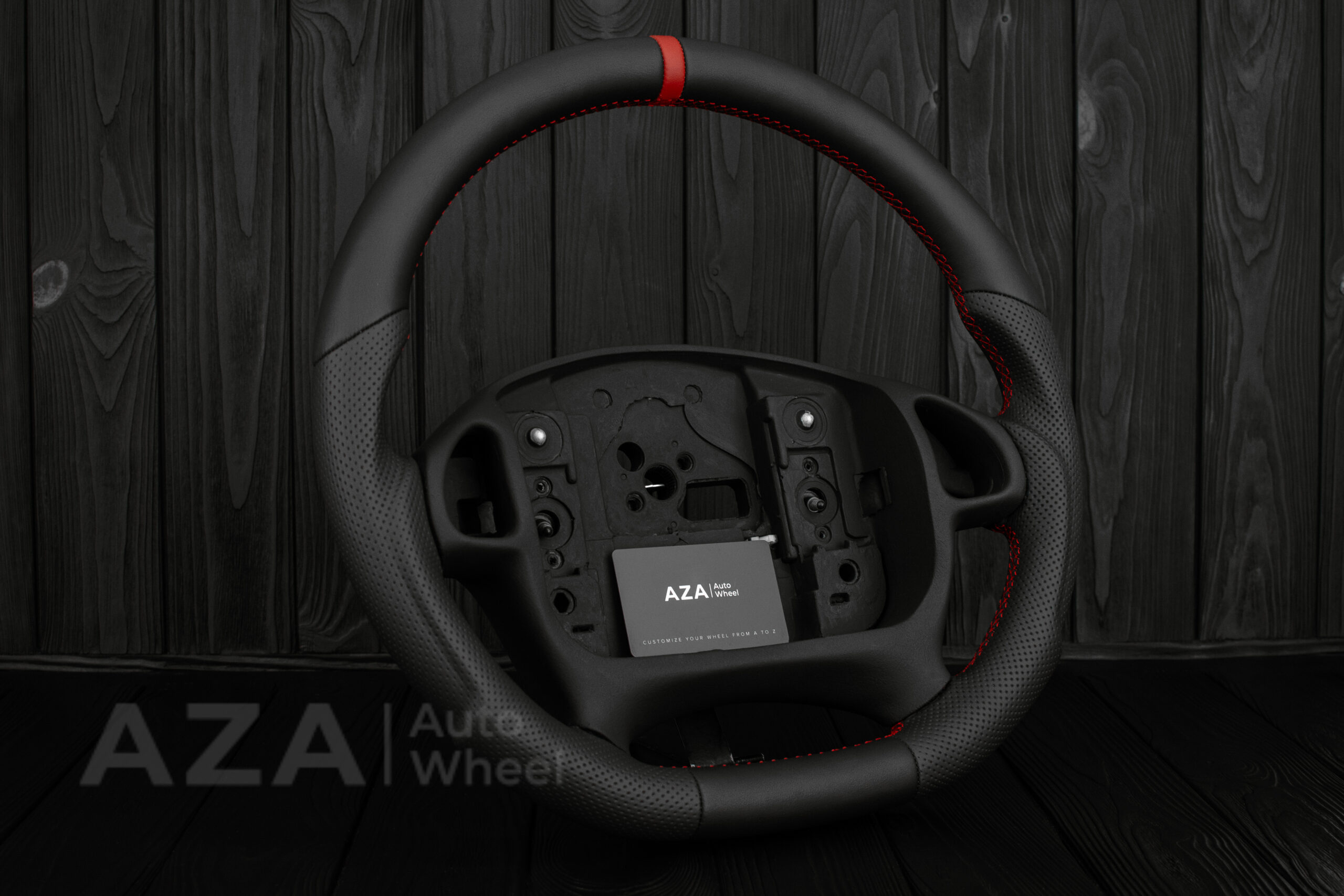 Steering wheel Chevrolet Camaro 2000-2002 (any color stripe and stitch) Napa/Perforated leather/Red stripe - Image 5