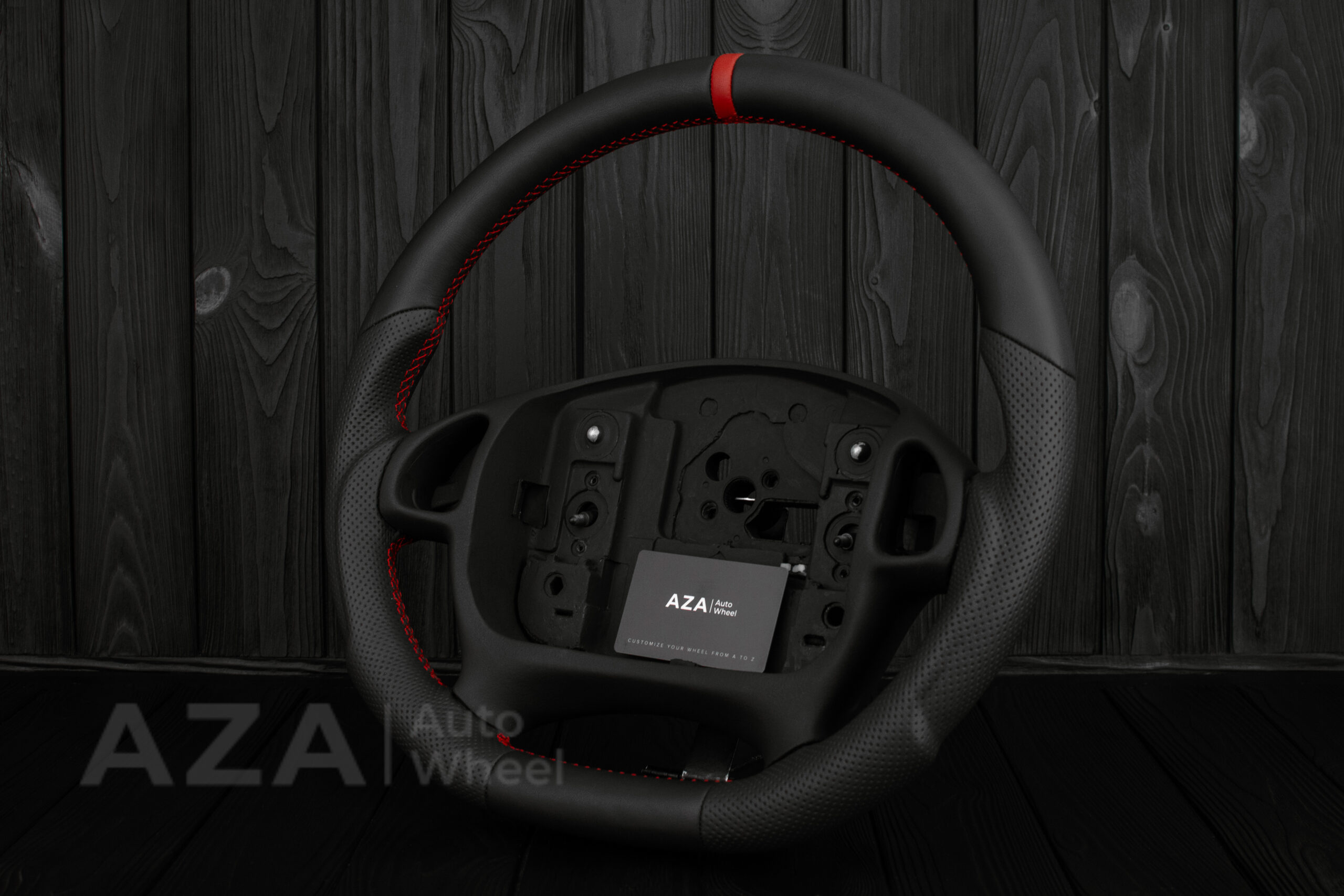 Steering wheel Chevrolet Camaro 2000-2002 (any color stripe and stitch) Napa/Perforated leather/Red stripe - Image 4