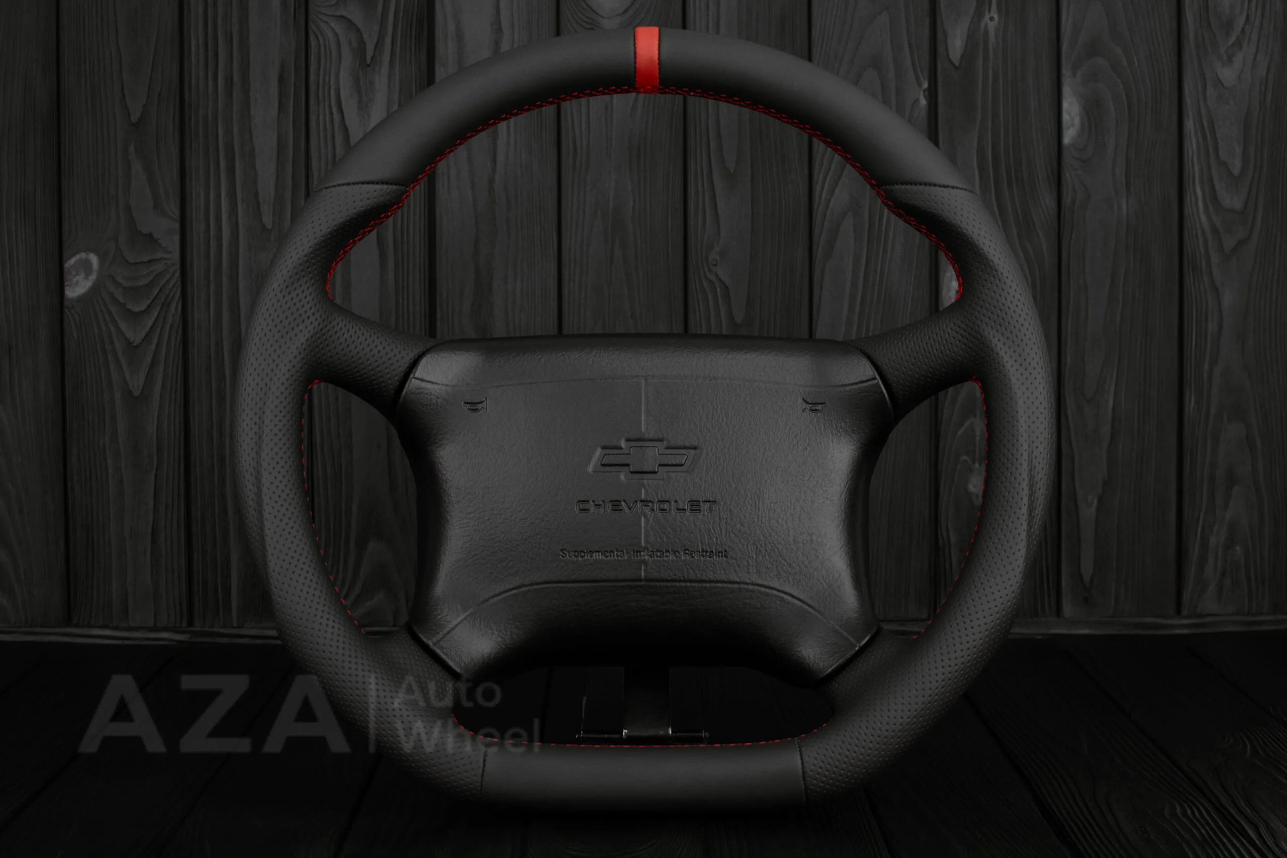 Steering wheel GM 1995-1997 GM, Tahoe, Silverado truck Napa/Perforated leather/Red stripe (can be any color)