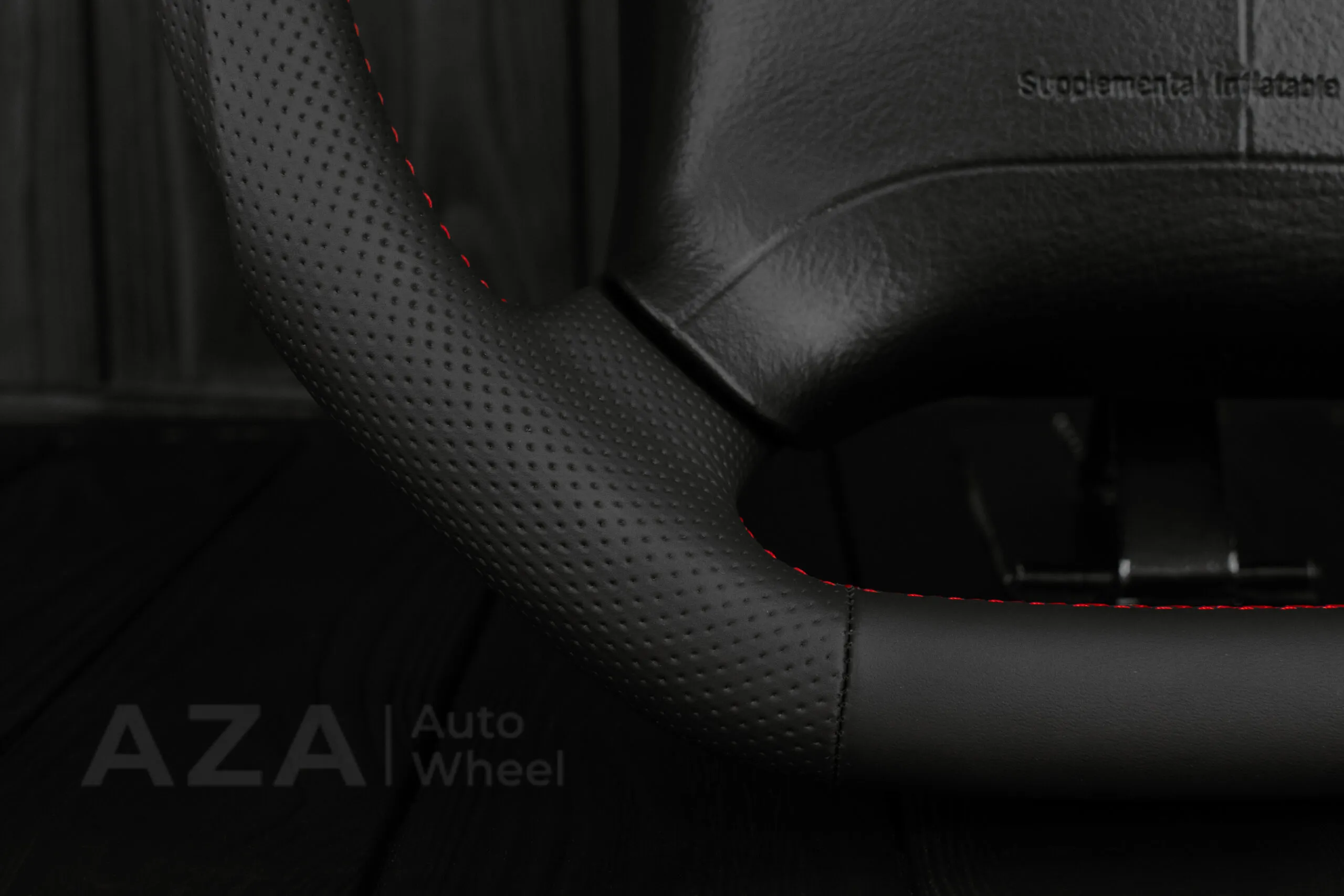 Steering wheel GM 1995-1997 GM, Tahoe, Silverado truck Napa/Perforated leather/Red stripe (can be any color) - Image 10