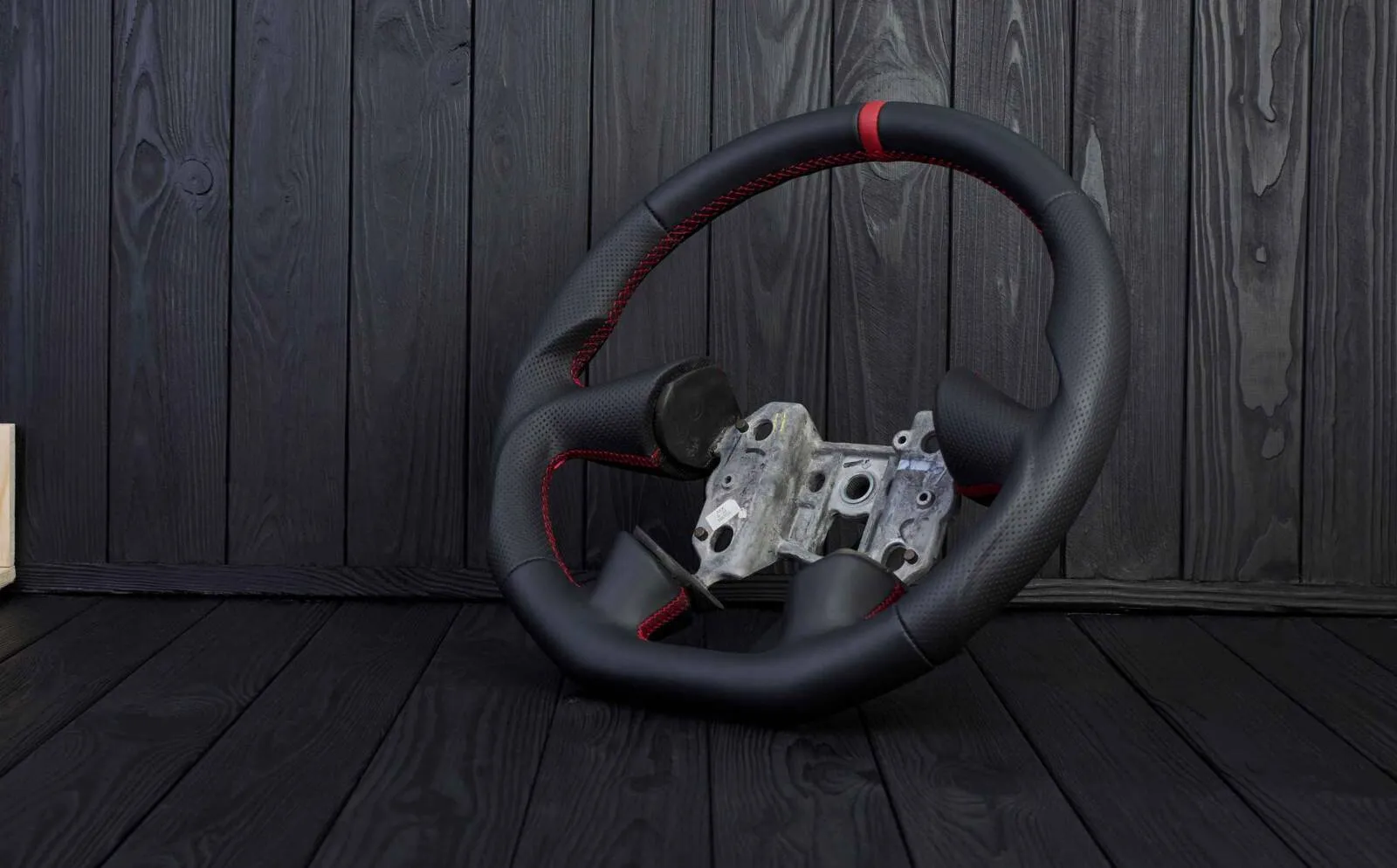 Steering wheel 2005 Corvette C6 Napa/Perforated leather/Red stripe - Image 4