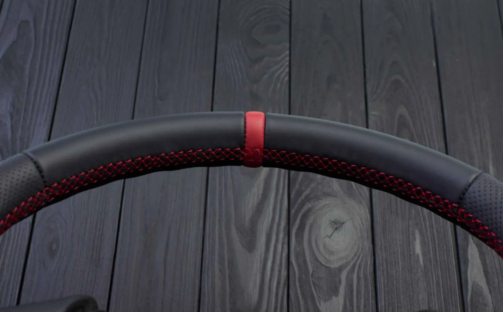 Steering wheel 2005 Corvette C6 Napa/Perforated leather/Red stripe - Image 8