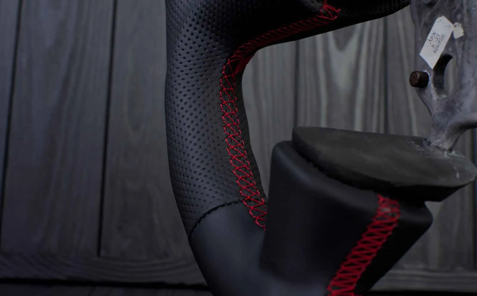 Steering wheel 2005 Corvette C6 Napa/Perforated leather/Red stripe - Image 16