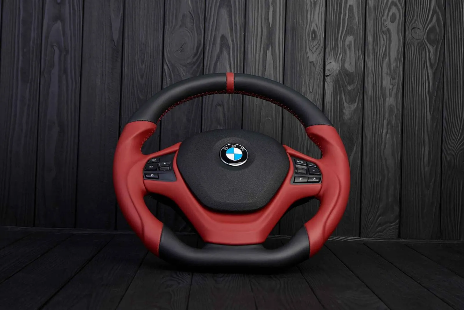 Steering wheel BMW F2X/F3X Napa/Red stripe - Image 3