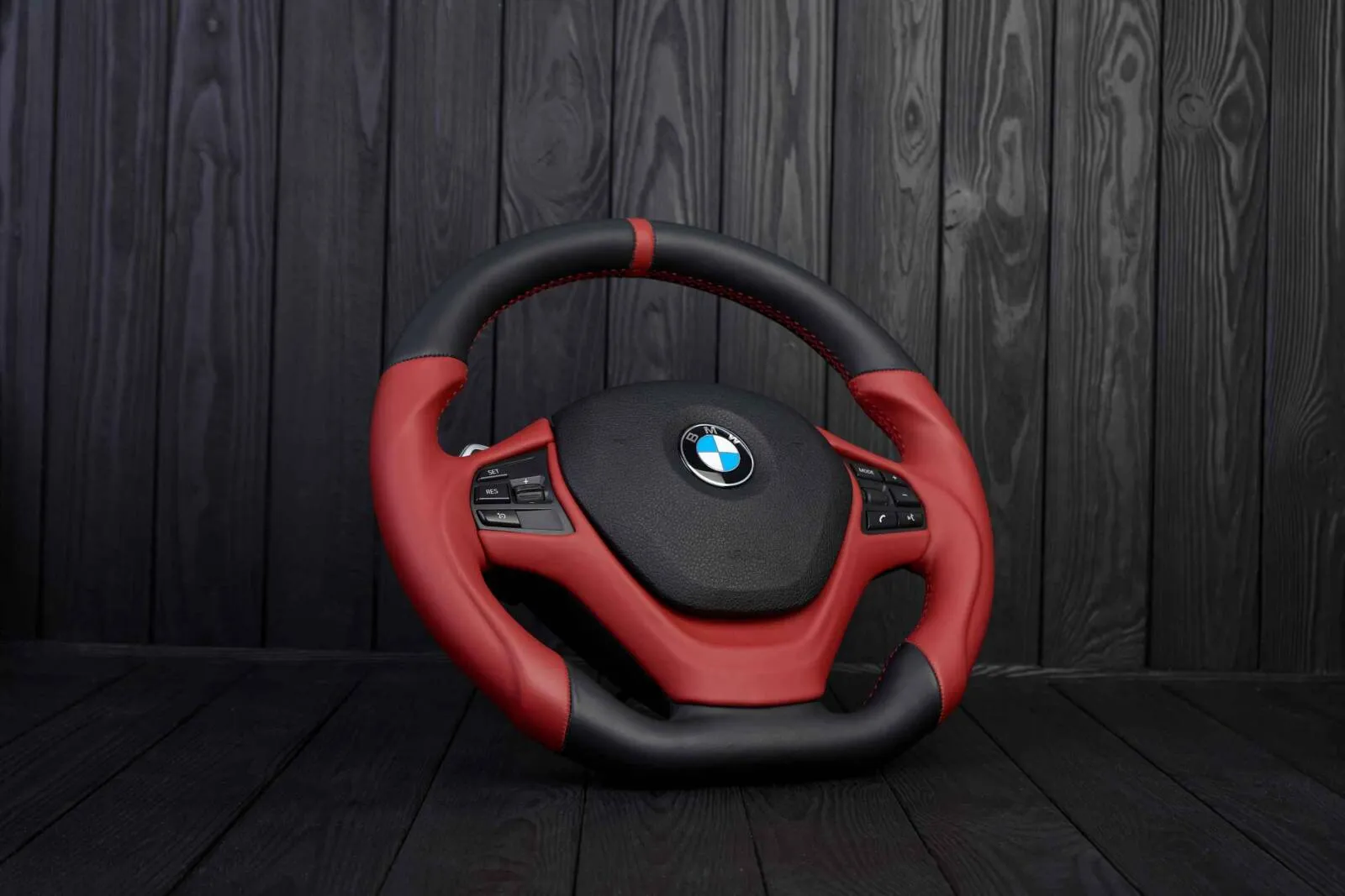 Steering wheel BMW F2X/F3X Napa/Red stripe - Image 4