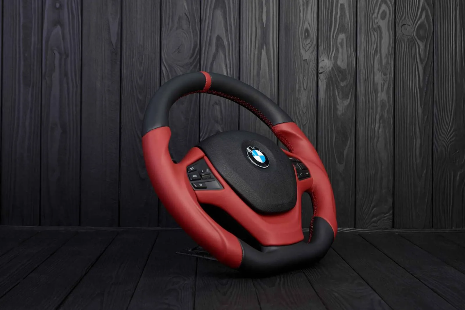 Steering wheel BMW F2X/F3X Napa/Red stripe - Image 5