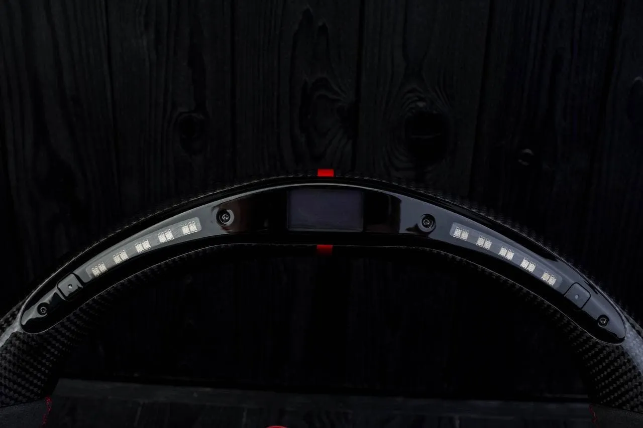 Steering wheel Audi S4, S6, S line 2011+ Carbon fiber/Alcantara/Led screen/Red stripe - Image 6