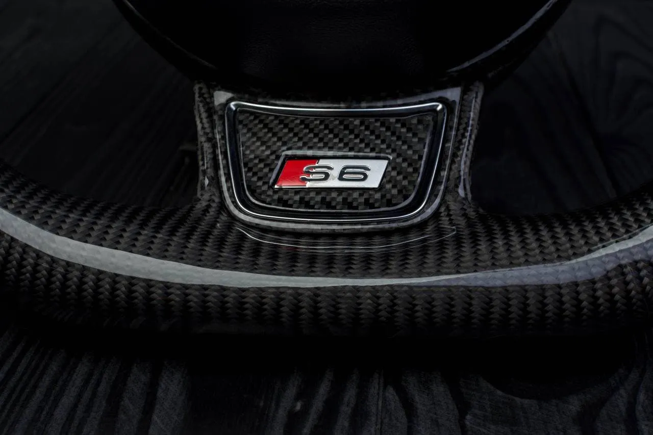Steering wheel Audi S4, S6, S line 2011+ Carbon fiber/Alcantara/Led screen/Red stripe - Image 8