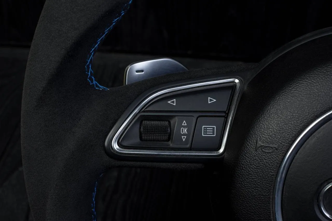 Steering wheel Audi A3, A4, A6, A7, A8, S line 2011-2018 Napa/Alcantara/Blue stripe - Image 8