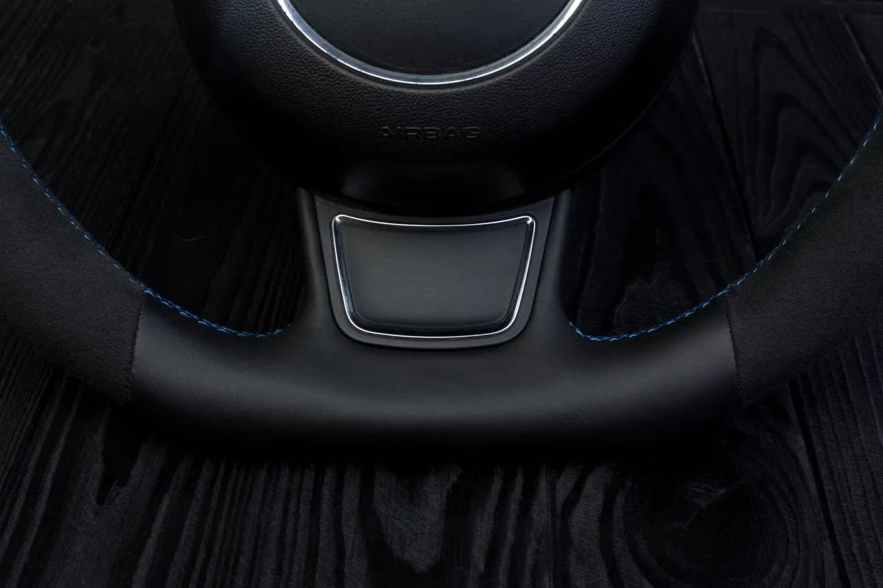 Steering wheel Audi A3, A4, A6, A7, A8, S line 2011-2018 Napa/Alcantara/Blue stripe - Image 9