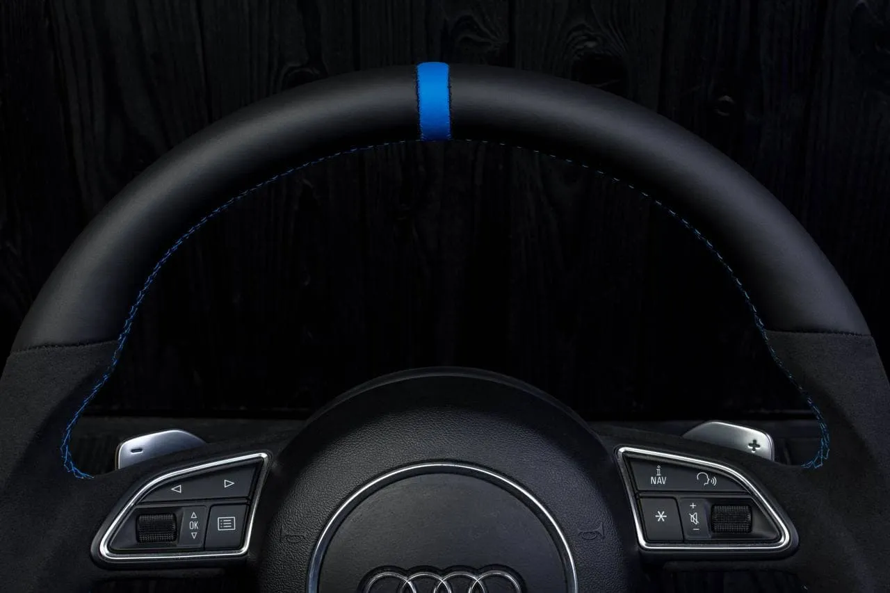 Steering wheel Audi A3, A4, A6, A7, A8, S line 2011-2018 Napa/Alcantara/Blue stripe - Image 10