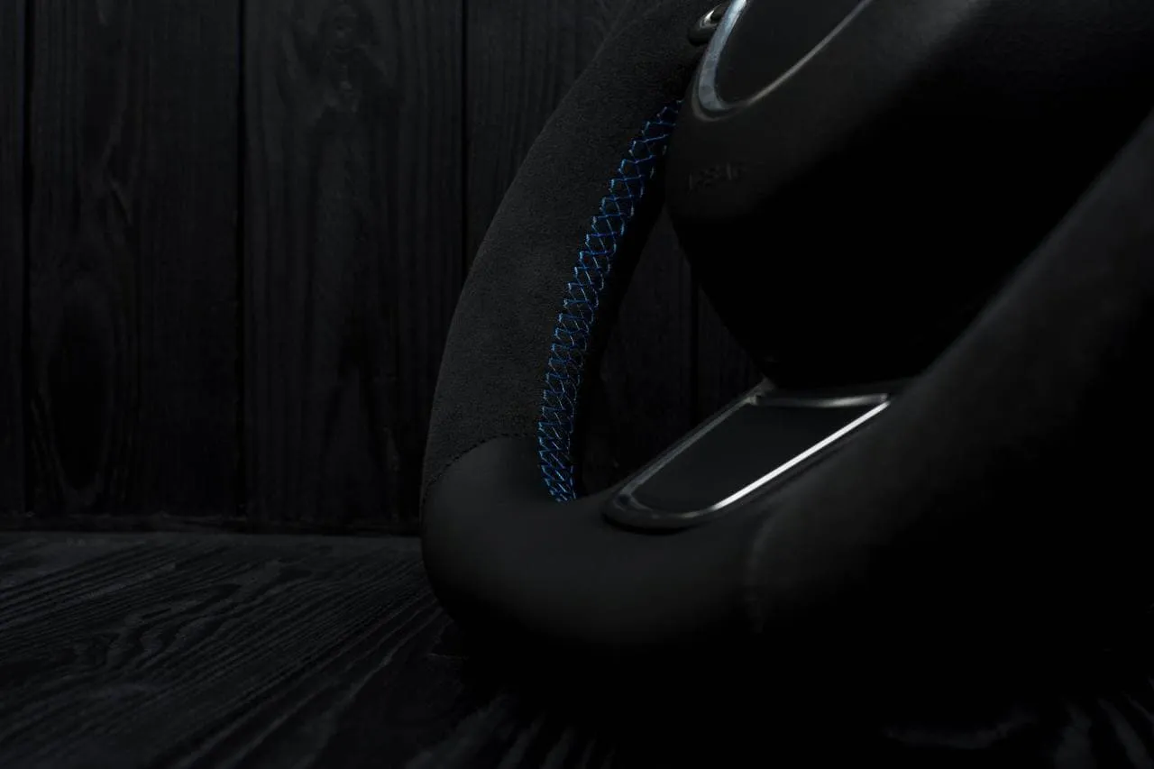 Steering wheel Audi A3, A4, A6, A7, A8, S line 2011-2018 Napa/Alcantara/Blue stripe - Image 11