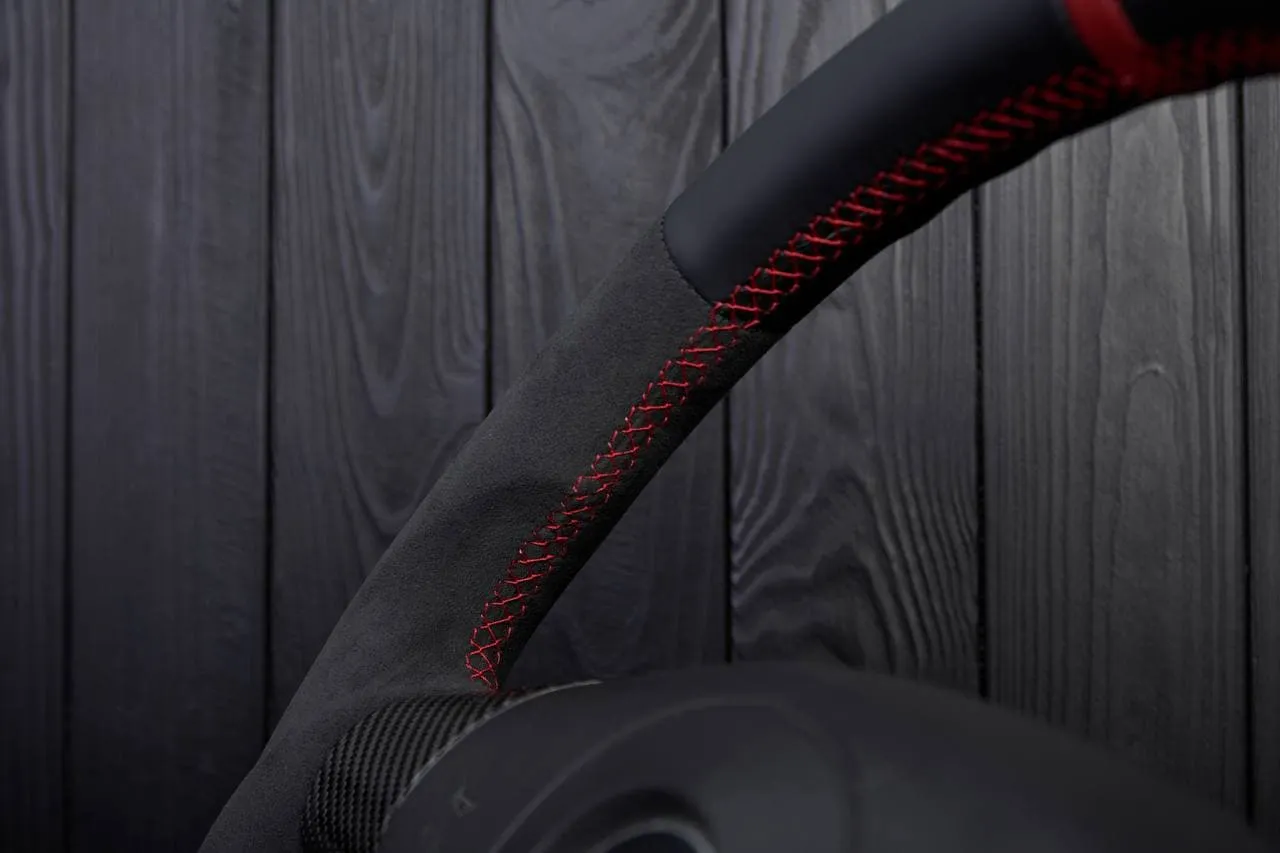 Steering wheel 2006-2011 Corvette C6 Carbon fiber/Napa/Alcantara/Red stripe - Image 6