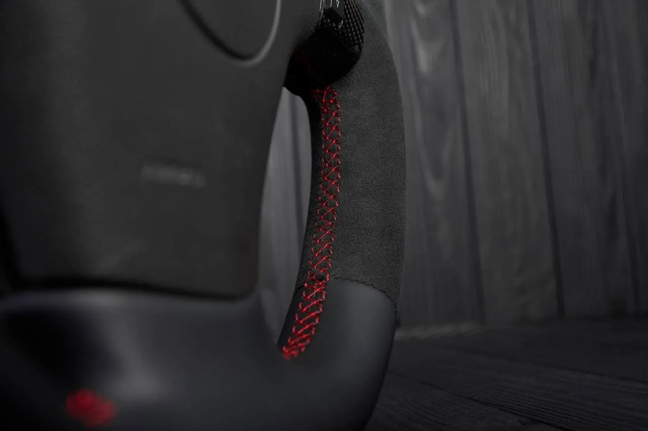 Steering wheel 2006-2011 Corvette C6 Carbon fiber/Napa/Alcantara/Red stripe - Image 8