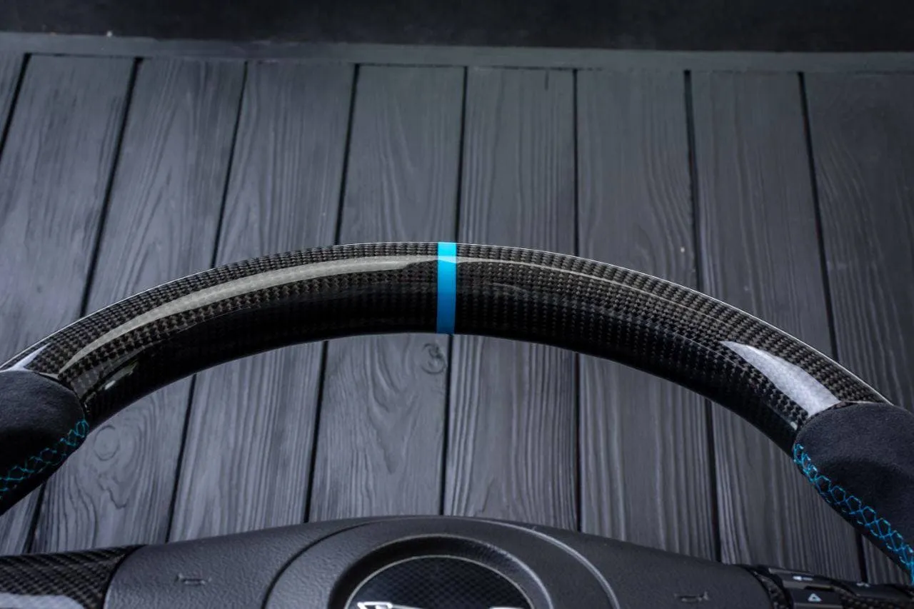Steering wheel 2006-2011 Corvette C6 Carbon fiber/Alcantara/Blue stripe - Image 9