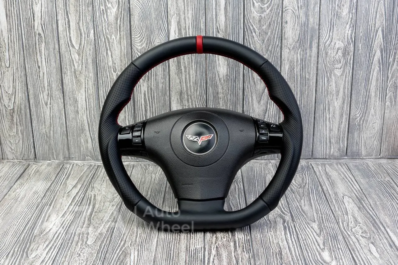 Steering wheel 2006-2011 Corvette C6 Napa/Perforated leather/Red stripe