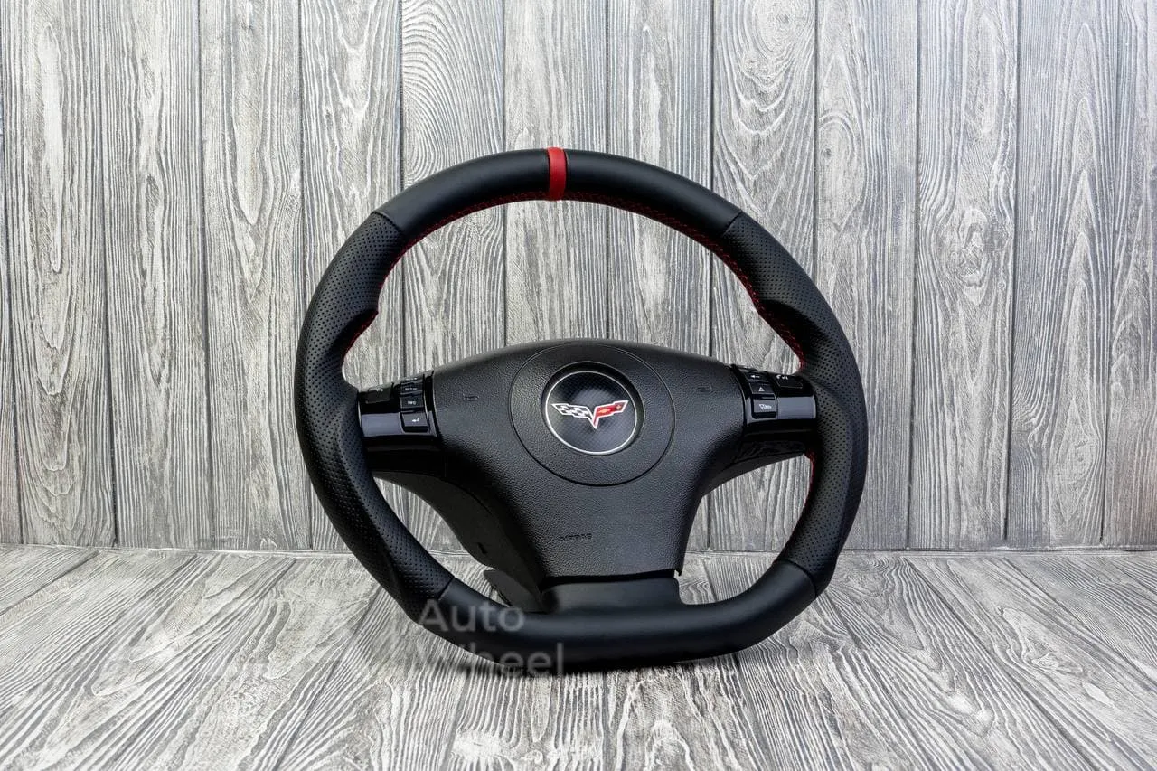Steering wheel 2006-2011 Corvette C6 Napa/Perforated leather/Red stripe - Image 5