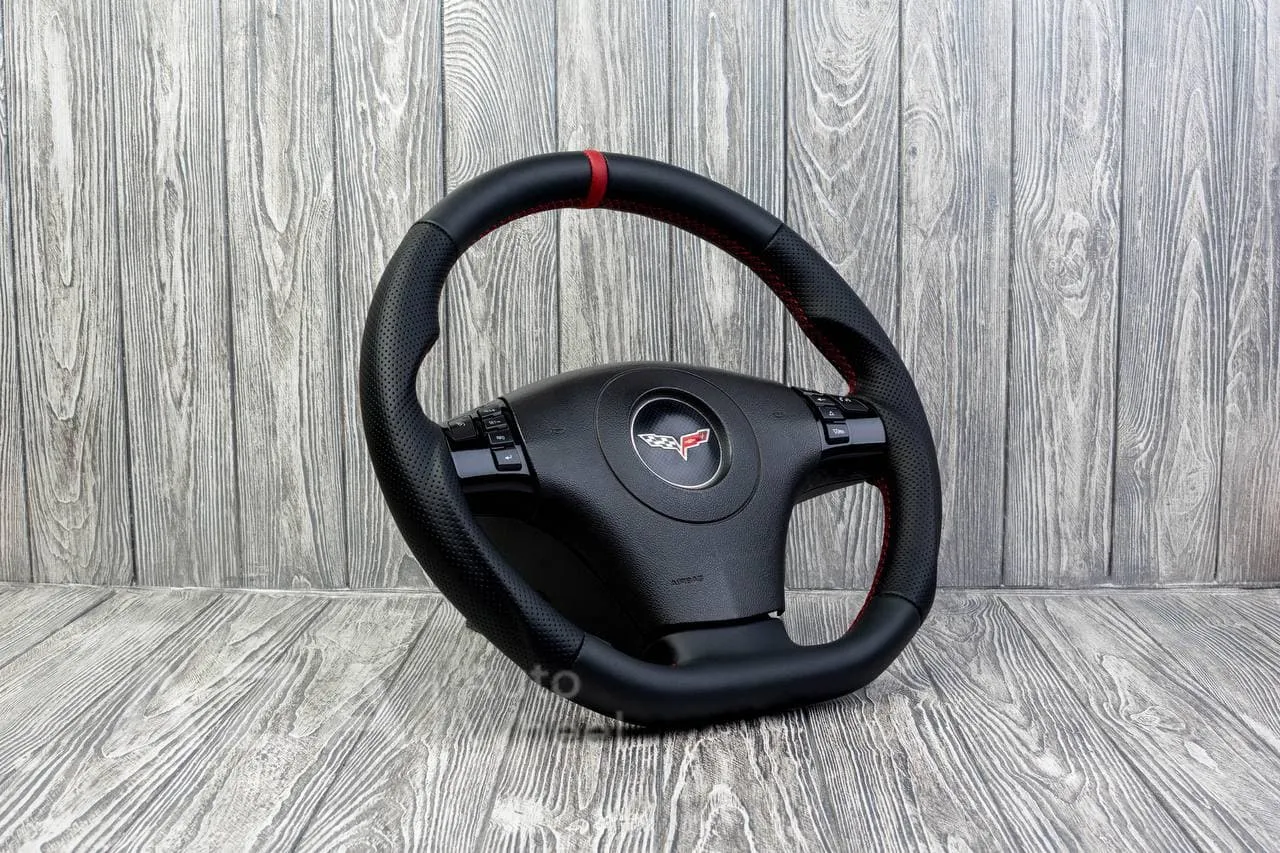 Steering wheel 2006-2011 Corvette C6 Napa/Perforated leather/Red stripe - Image 6
