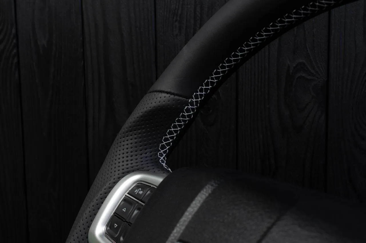 Steering wheel 2011-2014 Dodge Charger/Challenger Perforated leather/Napa/Grey stripe - Image 11
