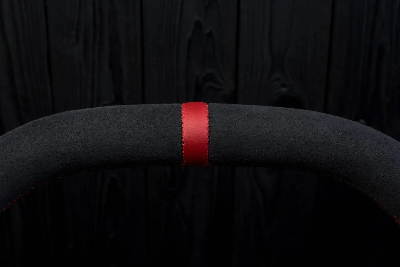 Steering wheel 2005-2010 Dodge Charger/Challenger + carbon trims Carbon fiber/Alcantara/Perforated leather/Red stripe - Image 6