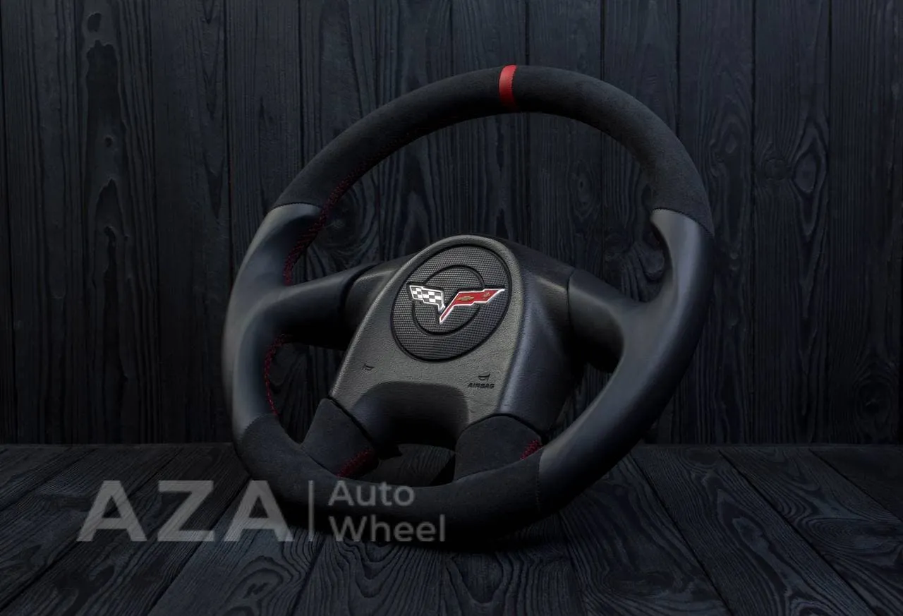 Steering wheel 2005 Corvette Napa/Alcantara/Red stripe - Image 3