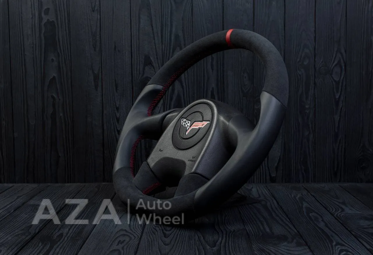 Steering wheel 2005 Corvette Napa/Alcantara/Red stripe - Image 4