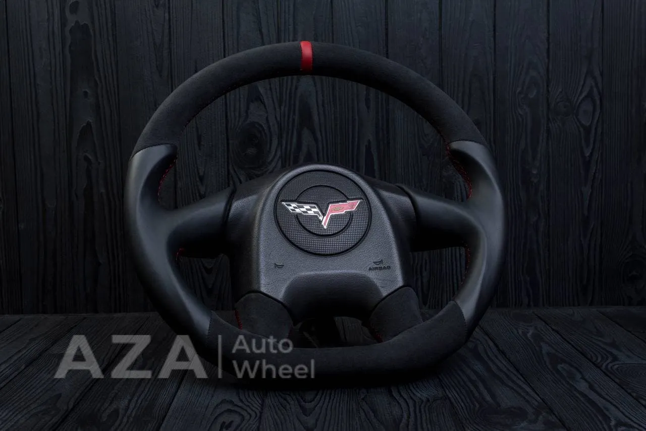 Steering wheel 2005 Corvette Napa/Alcantara/Red stripe - Image 5