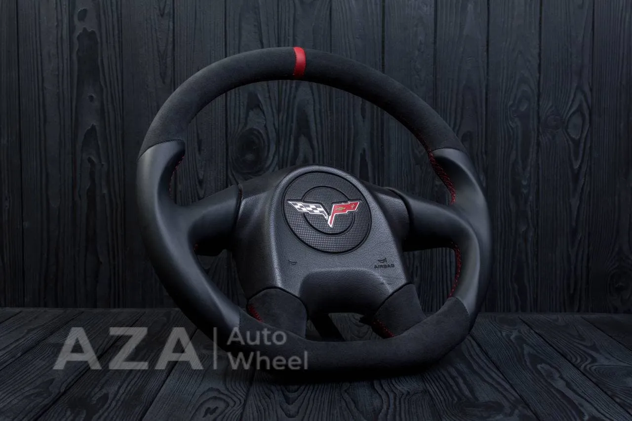 Steering wheel 2005 Corvette Napa/Alcantara/Red stripe - Image 6