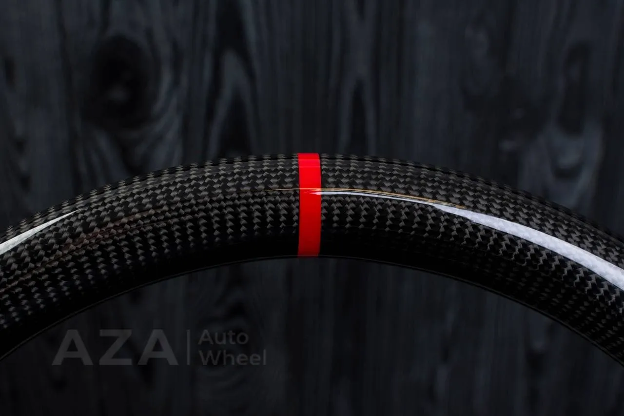 Steering wheel 2006-2011 Corvette C6 Carbon fiber/Perforated leather/Red stripe - Image 7