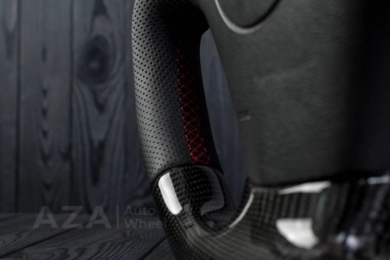Steering wheel 2006-2011 Corvette C6 Carbon fiber/Perforated leather/Red stripe - Image 12