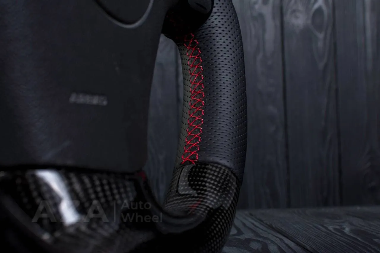 Steering wheel 2006-2011 Corvette C6 Carbon fiber/Perforated leather/Red stripe - Image 11