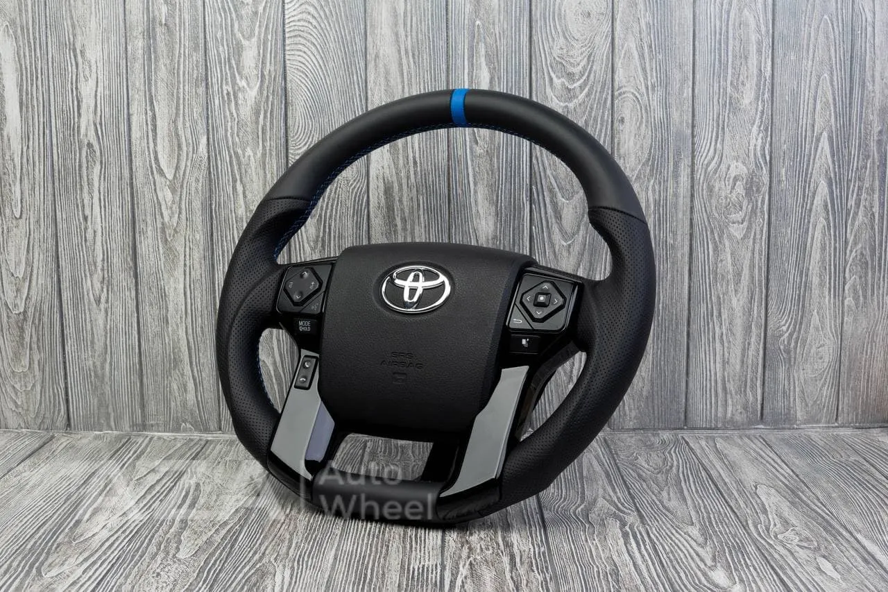 Steering wheel 2010+ Toyota 4Runner/Tacoma/Tundra/Sequoia Napa/Perforated leather/Blue stripe - Image 3